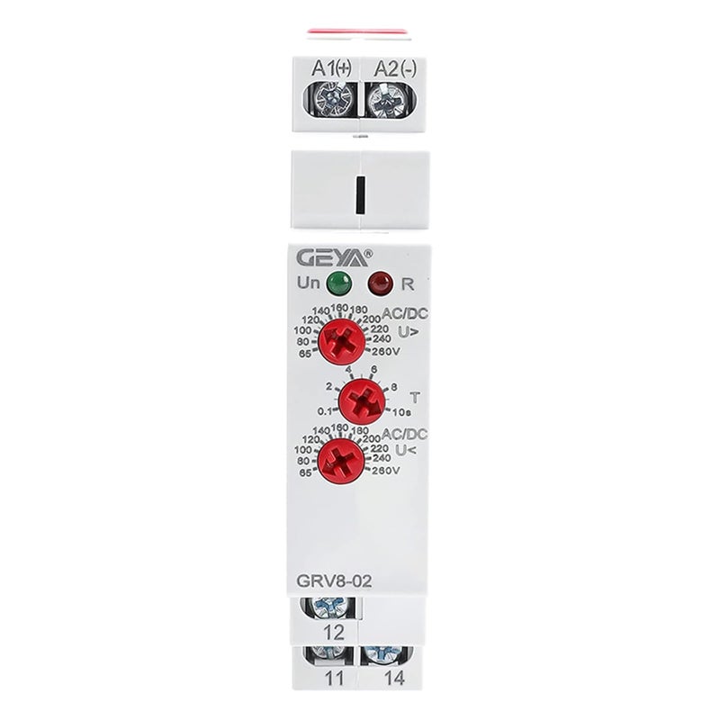 GEYA Voltage Monitor Device - Over and Under-Voltage Protection Relay 2SPDT 10A (GRV8-02, AC/DC110V-240V) - Image 1